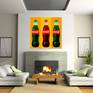 Coca Cola bottle Pop Art print in room set up