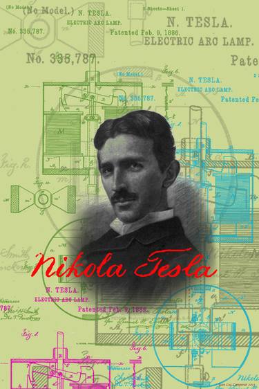 Nikola Tesla Pop Art Giclee thumb