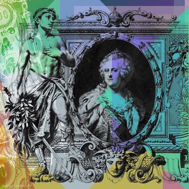 Ruble bill featuring Catherine the Great Pop Art Giclee thumb