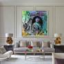 100 ruble bill Pop Art collage in room set up