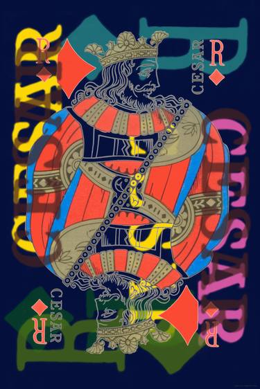 French Playing Card, Cesar, King of Diamonds, Pop Art giclee thumb