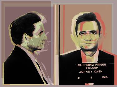 Johnny cash mugshot Pop Art Warhol style giclee thumb