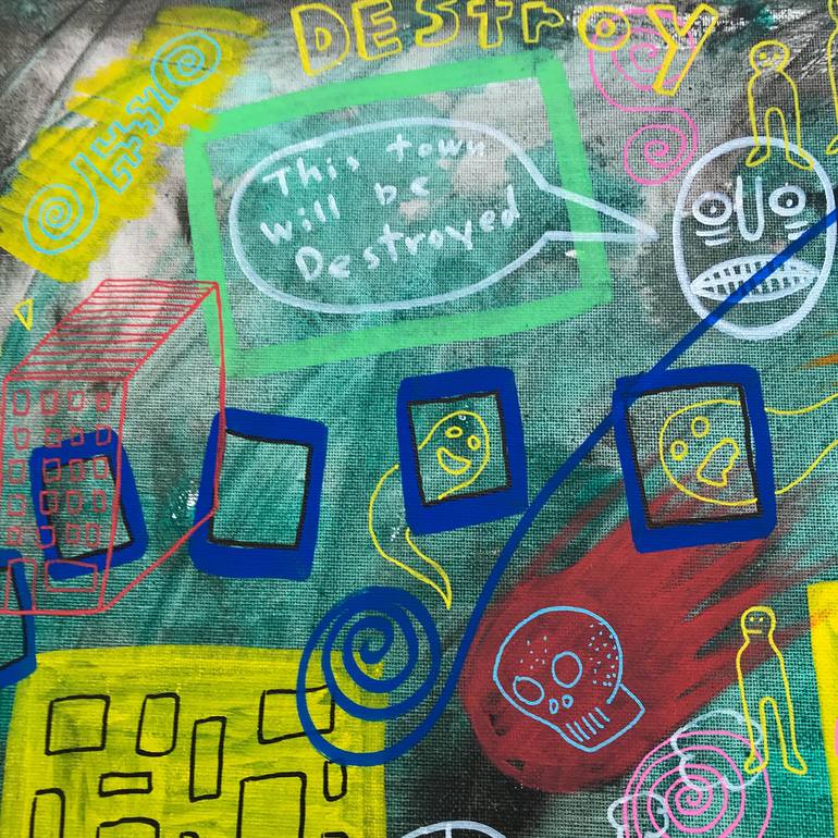 Original Dada Outer Space Painting by Daniel Unger