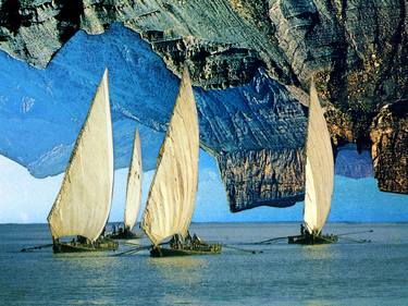 Original Sailboat Collage by Mikhail Siskoff