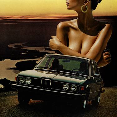 Original Surrealism Car Collage by Mikhail Siskoff