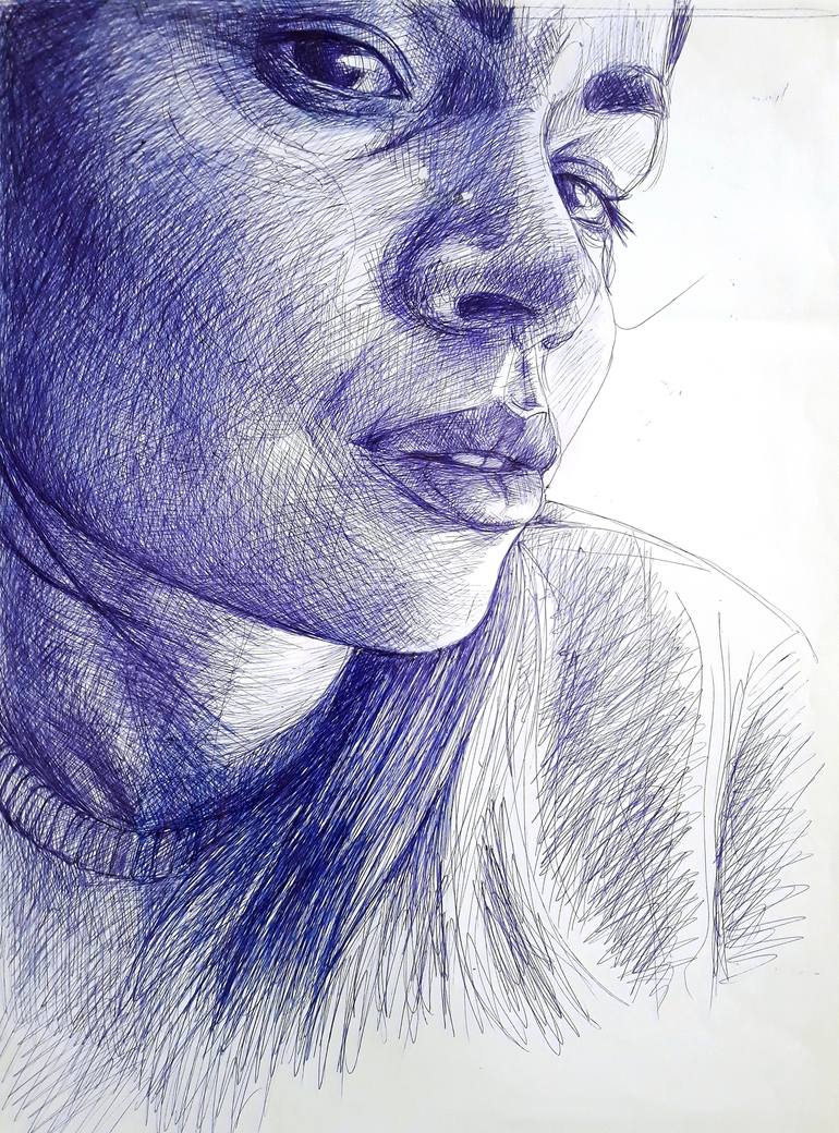 selfie Drawing by Dora Banhegyi | Saatchi Art