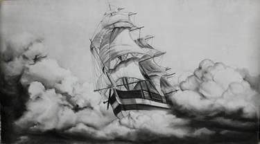 Original Fine Art Ship Drawing by Kateryna Pivovarova