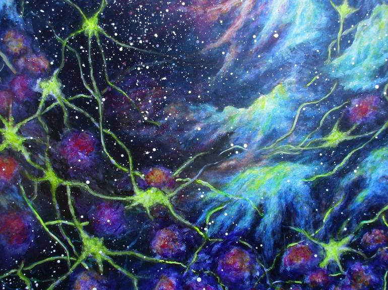 Original Conceptual Science/Technology Painting by Shannon Rose Merrigan