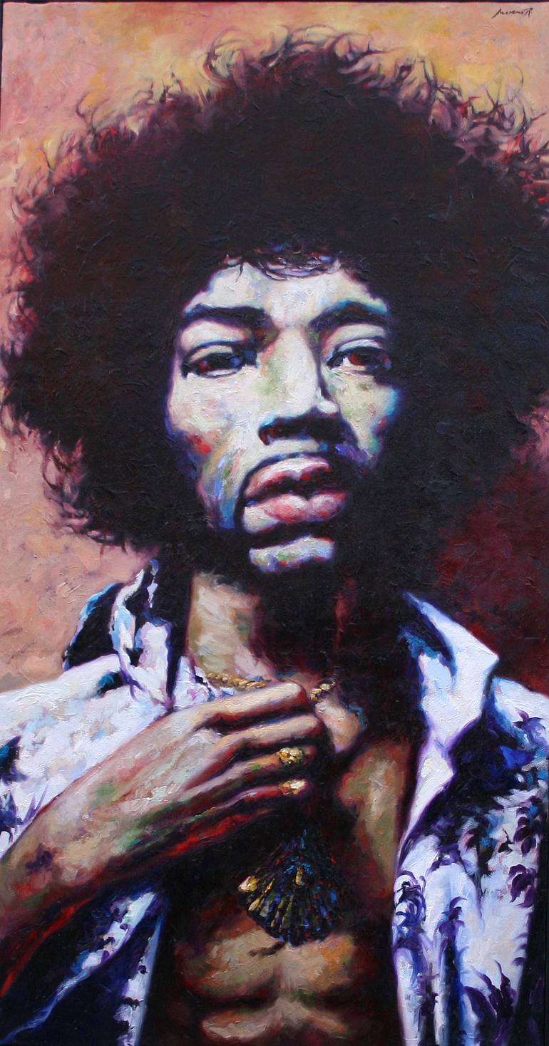 Jimi Hendrix portrait III Painting by Paco Moreno | Saatchi Art