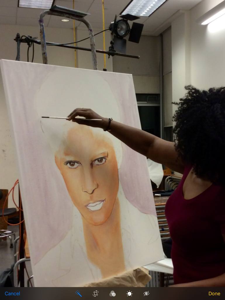Original Realism People Painting by Deedeeart Williams