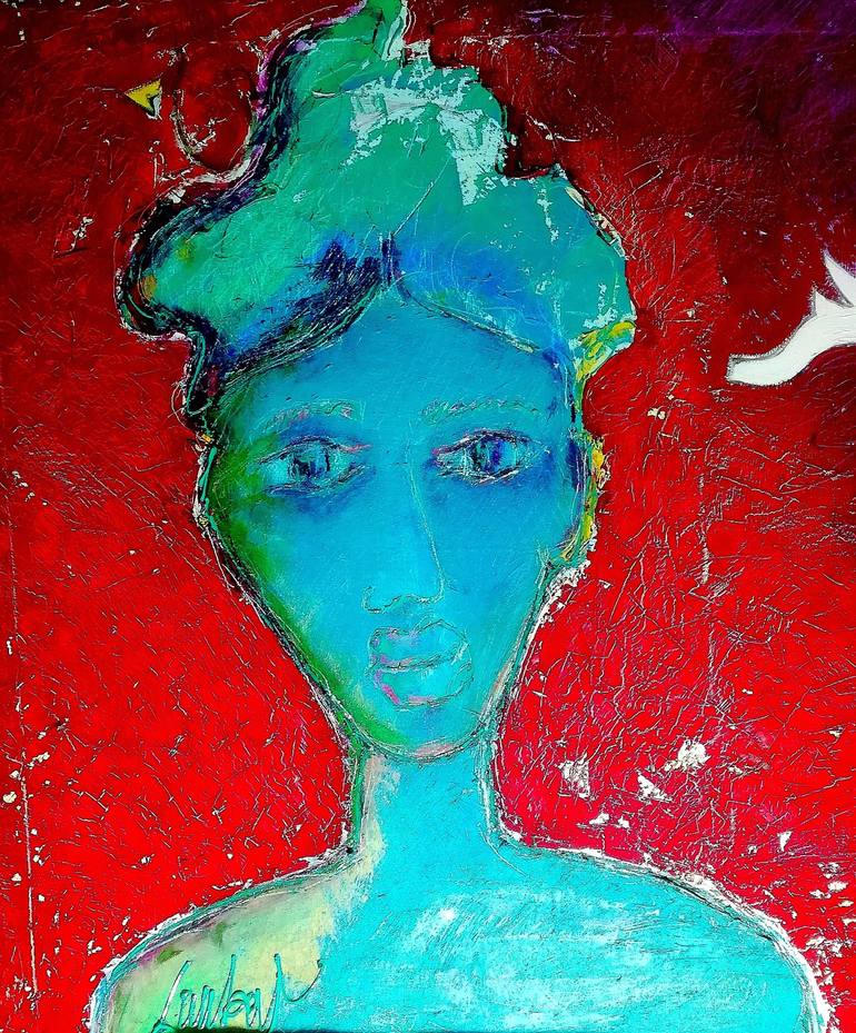 Original Abstract Expressionism Portrait Painting by Laurens Barnard