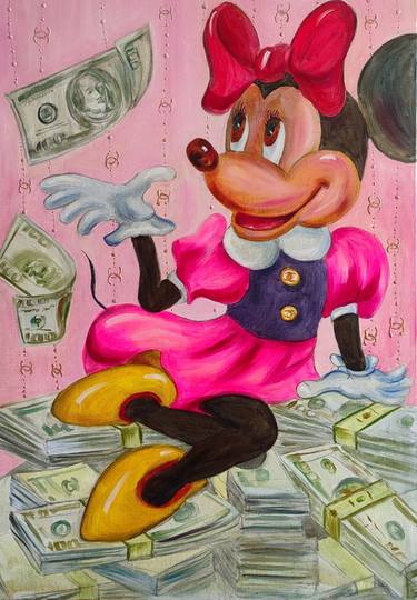 Original Pink MOUSE POP ART PARTY MONEY GOLD thumb