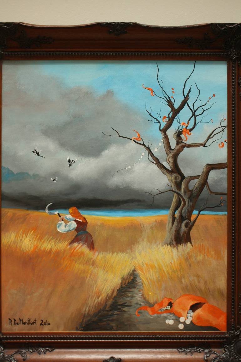 Original Surrealism Fantasy Painting by Rosana de Montfort