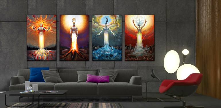 Original Surrealism Religious Painting by Rosana de Montfort