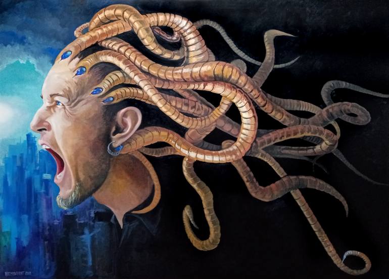 Original Conceptual Fantasy Painting by Rosana De Montfort