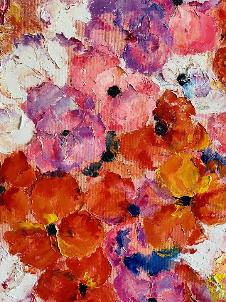 Original Abstract Floral Painting by Oleksandra Ievseieva