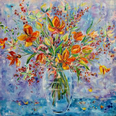 Original Expressionism Floral Paintings by Oleksandra Ievseieva