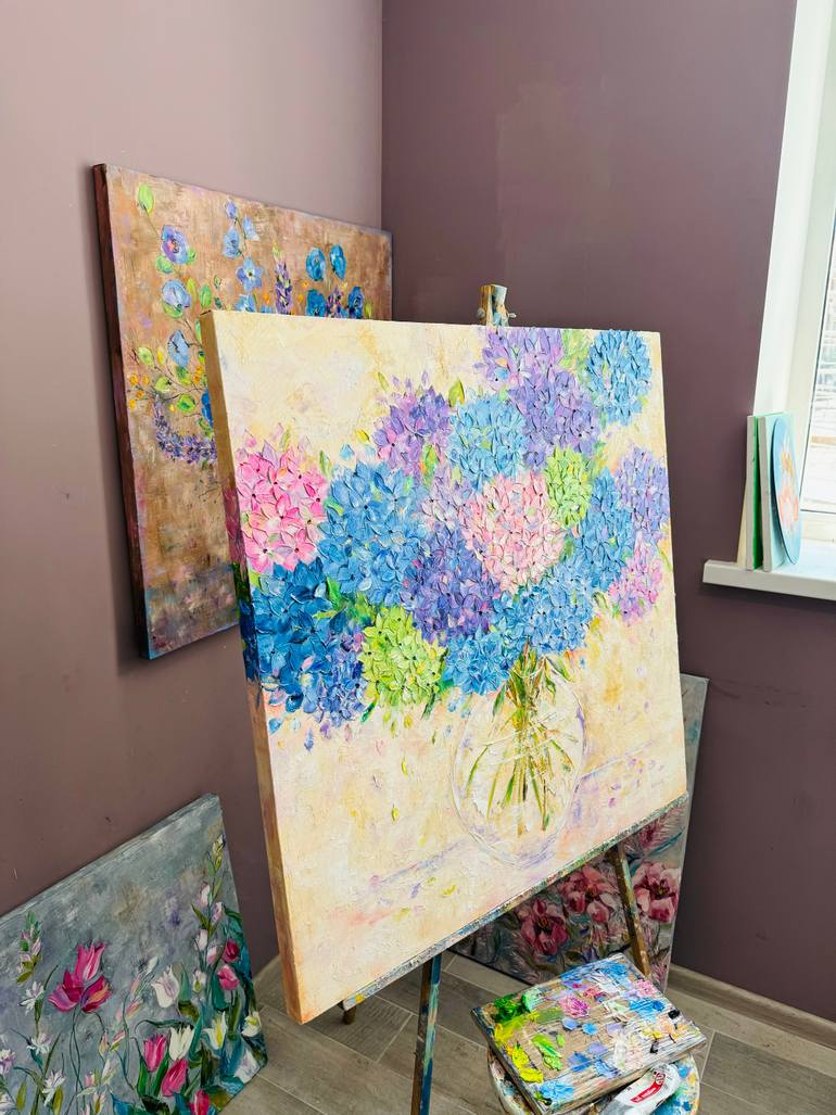 Original Abstract Floral Painting by Oleksandra Ievseieva