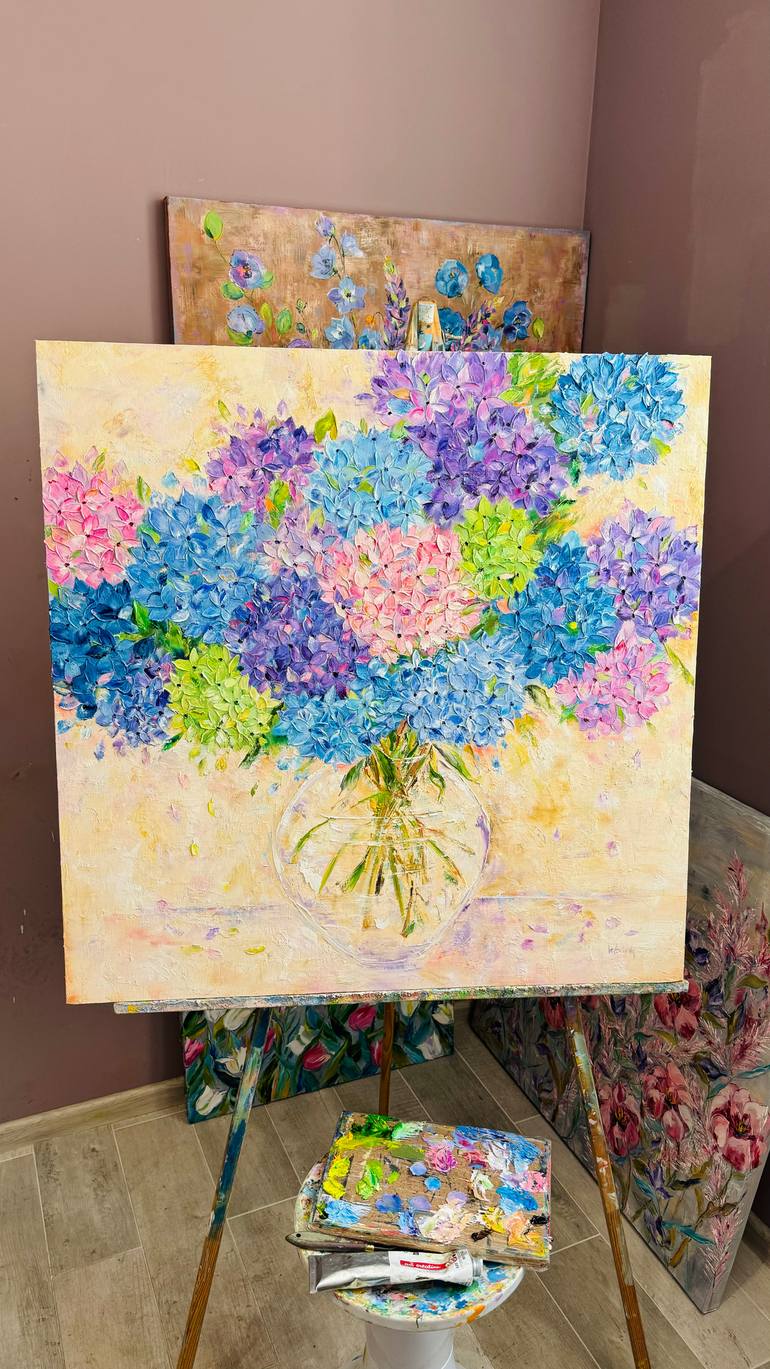 Original Abstract Floral Painting by Oleksandra Ievseieva