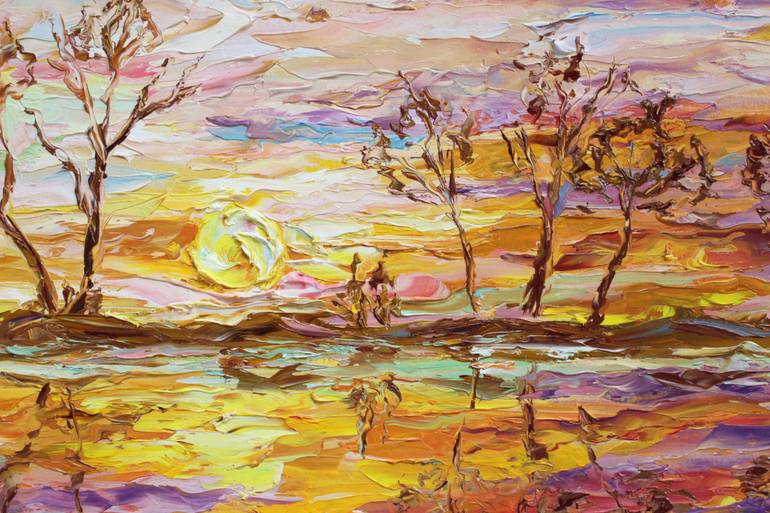 Original Abstract Landscape Painting by Oleksandra Ievseieva