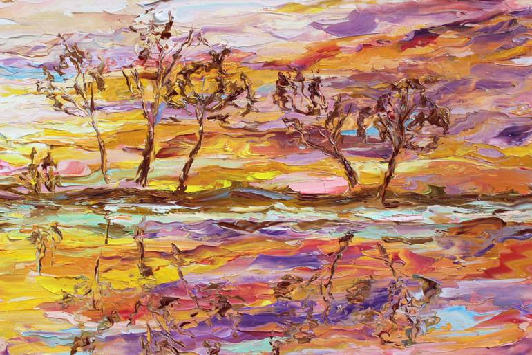 Original Abstract Landscape Painting by Oleksandra Ievseieva