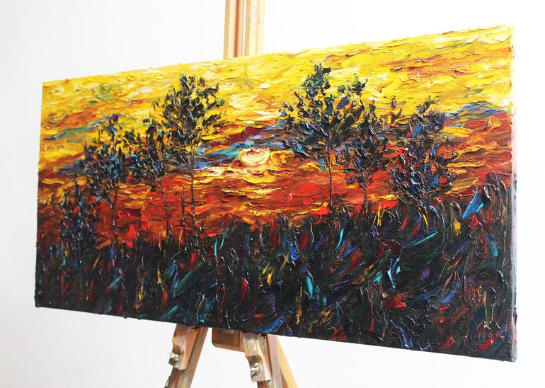 Original Abstract Landscape Painting by Oleksandra Ievseieva