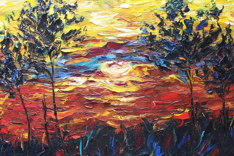 Original Abstract Landscape Painting by Oleksandra Ievseieva