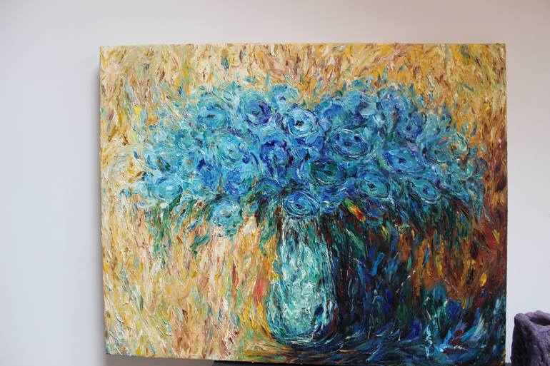 Original Abstract Floral Painting by Oleksandra Ievseieva