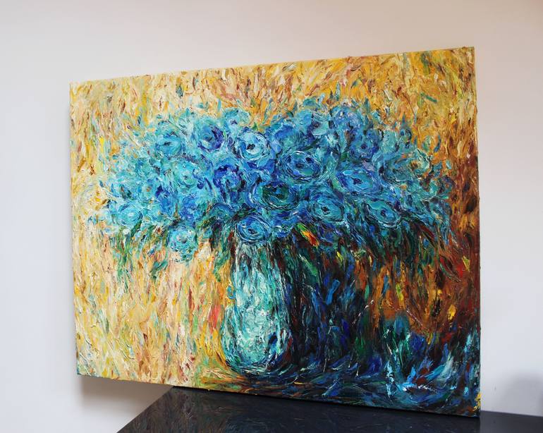 Original Abstract Floral Painting by Oleksandra Ievseieva