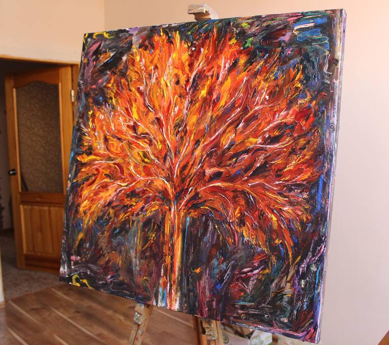 Original Abstract Floral Painting by Oleksandra Ievseieva