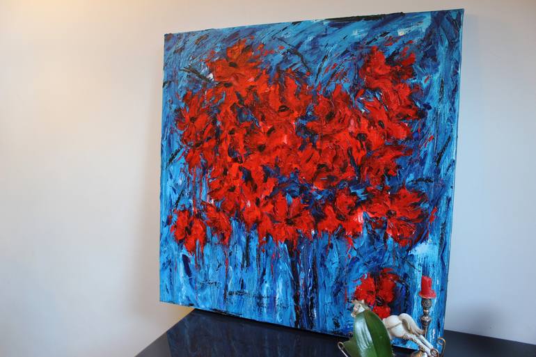 Original Abstract Floral Painting by Oleksandra Ievseieva