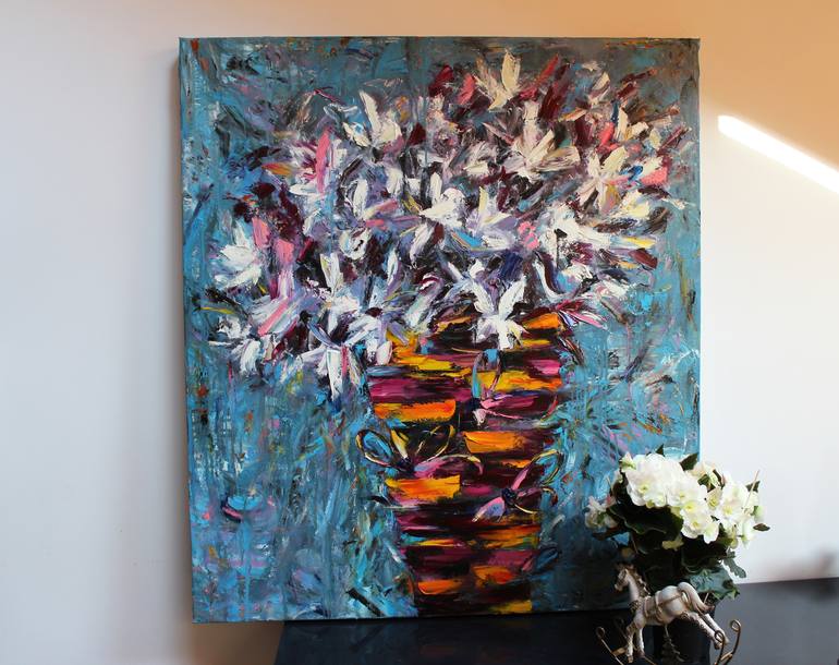 Original Abstract Floral Painting by Oleksandra Ievseieva