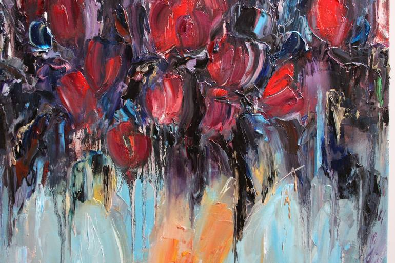 Original Abstract Floral Painting by Oleksandra Ievseieva