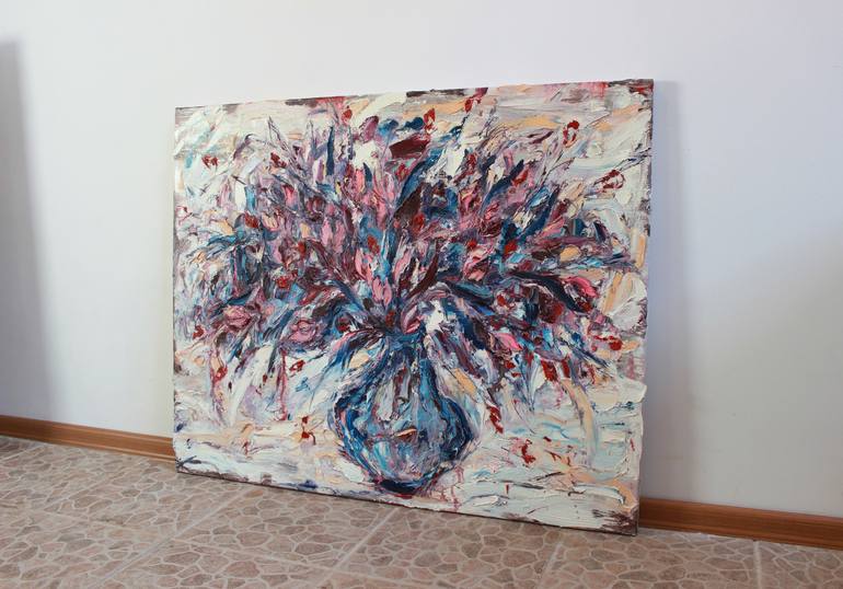 Original Abstract Floral Painting by Oleksandra Ievseieva