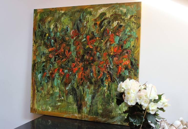 Original Abstract Floral Painting by Oleksandra Ievseieva