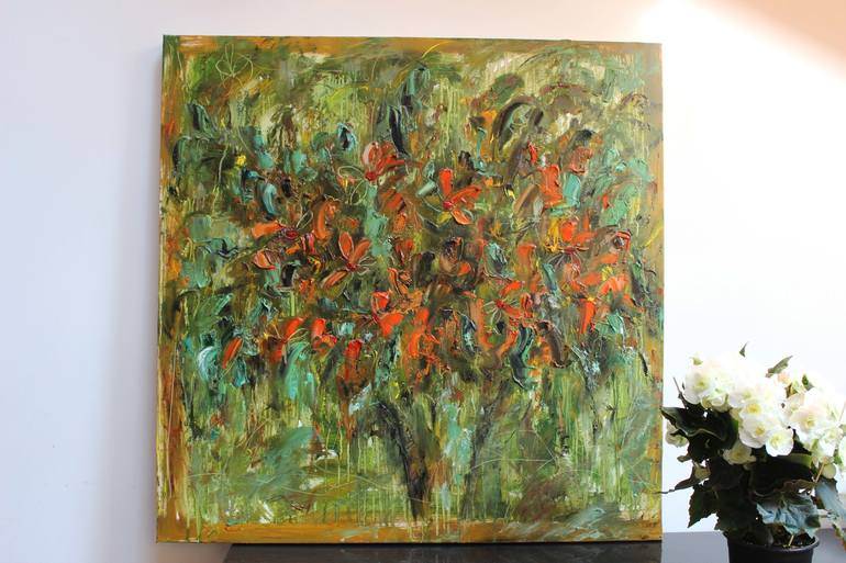 Original Abstract Floral Painting by Oleksandra Ievseieva