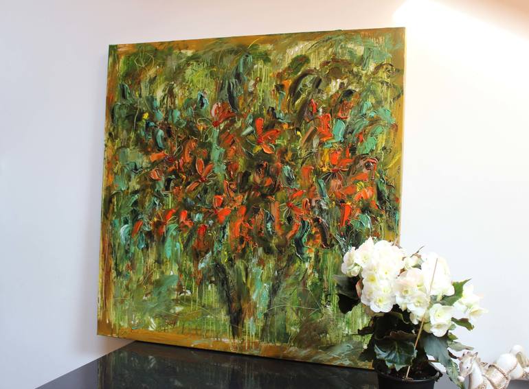 Original Abstract Floral Painting by Oleksandra Ievseieva