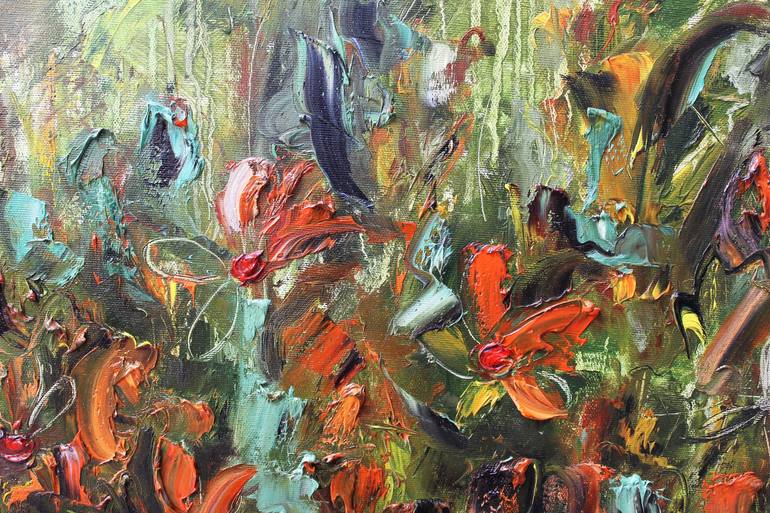 Original Abstract Floral Painting by Oleksandra Ievseieva