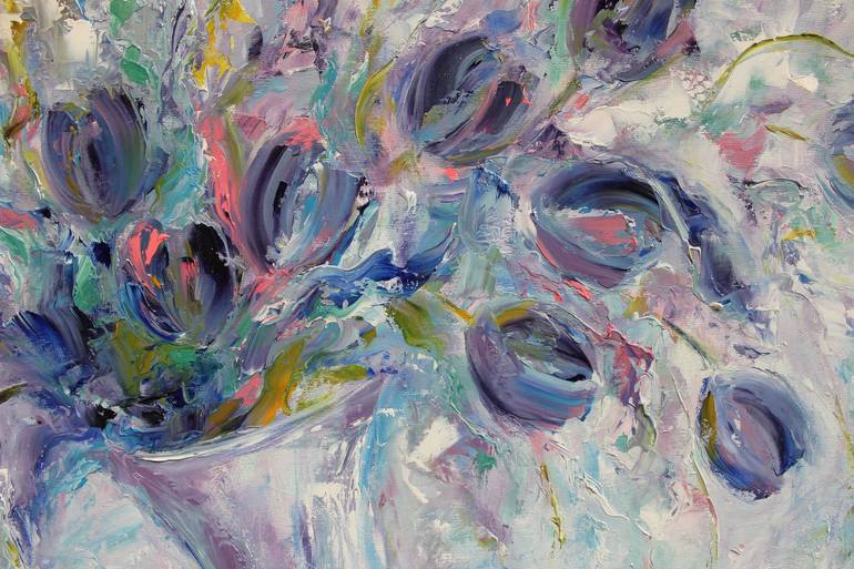 Original Abstract Floral Painting by Oleksandra Ievseieva