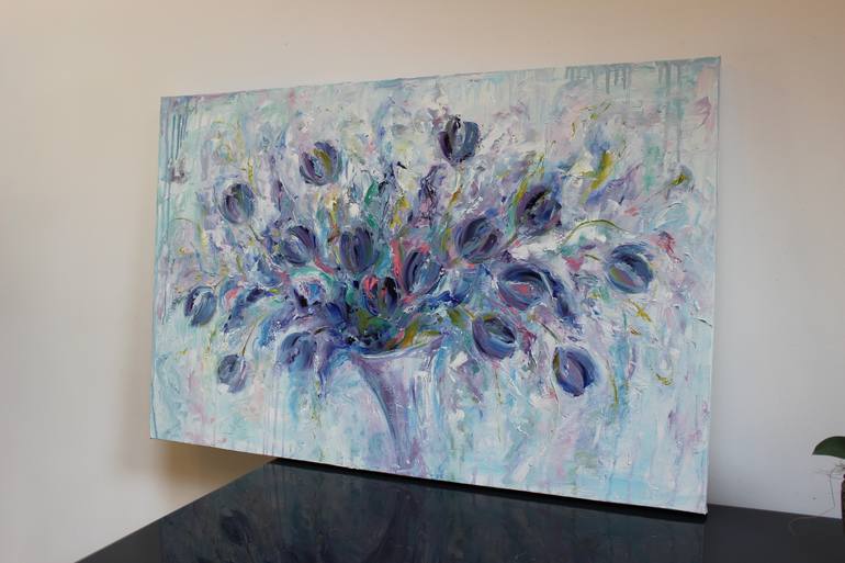 Original Abstract Floral Painting by Oleksandra Ievseieva