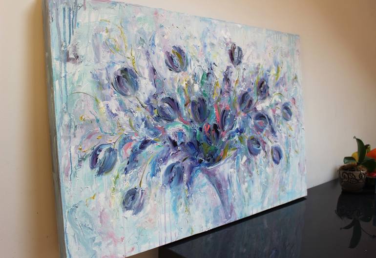 Original Abstract Floral Painting by Oleksandra Ievseieva