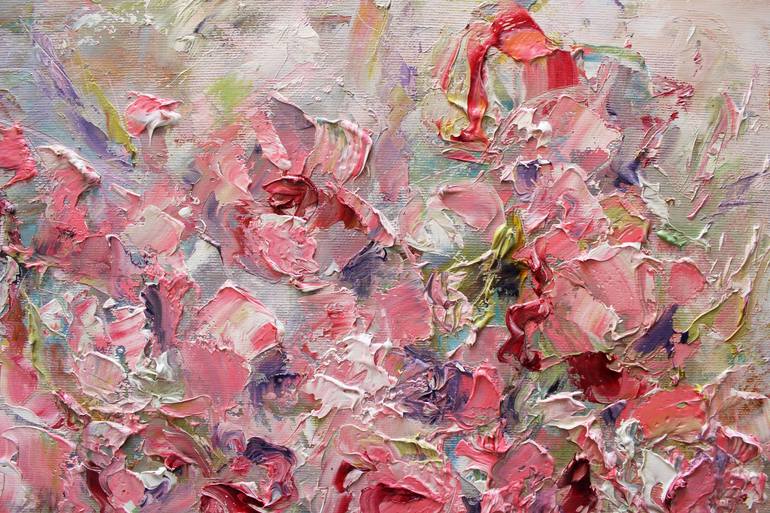 Original Abstract Floral Painting by Oleksandra Ievseieva