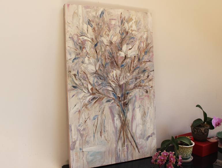 Original Abstract Floral Painting by Oleksandra Ievseieva