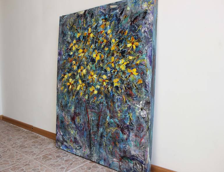 Original Abstract Floral Painting by Oleksandra Ievseieva