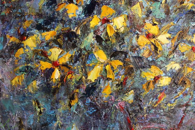 Original Abstract Floral Painting by Oleksandra Ievseieva