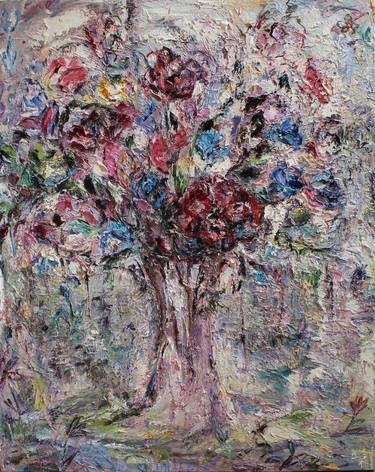 Original Abstract Floral Paintings by Oleksandra Ievseieva