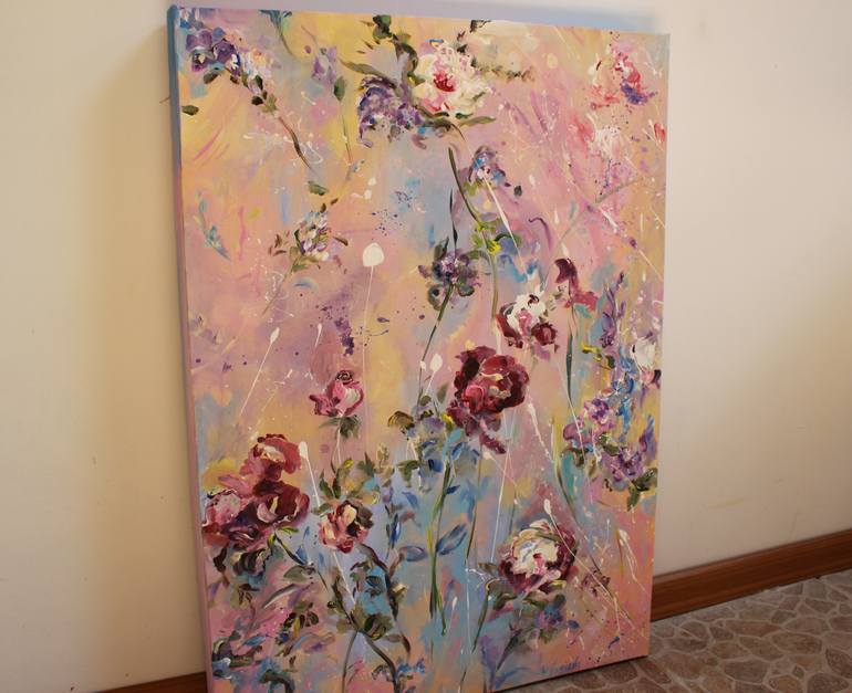 Original Abstract Floral Painting by Oleksandra Ievseieva