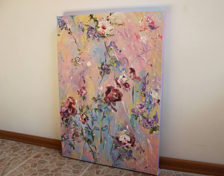 Original Abstract Floral Painting by Oleksandra Ievseieva