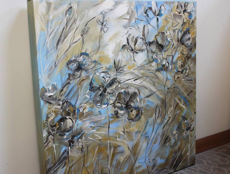 Original Abstract Floral Painting by Oleksandra Ievseieva