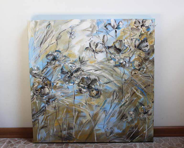 Original Abstract Floral Painting by Oleksandra Ievseieva